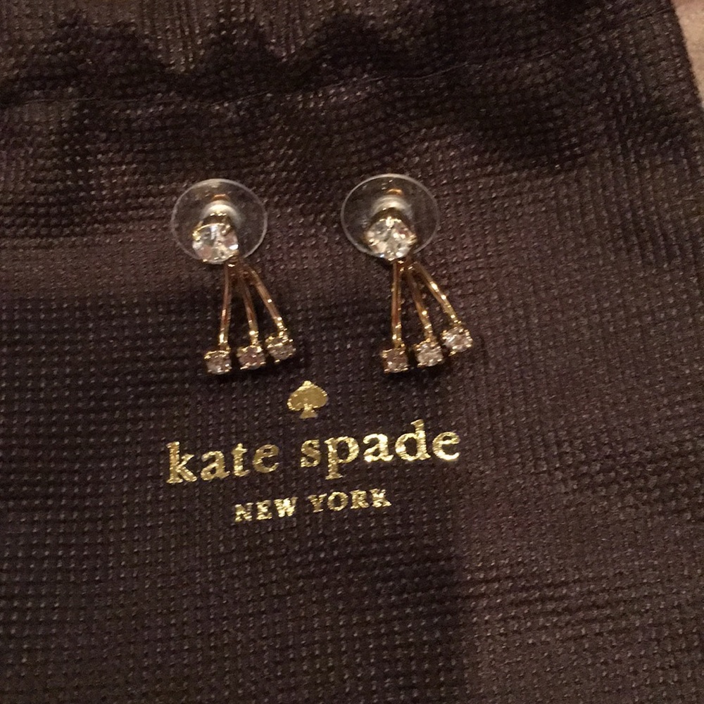 Kate Spade cubic zirconia and gold ear jacket